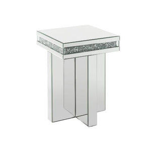 24" Mirrored And Manufactured Wood Square End Table