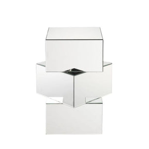 24" Mirrored Contemporary Stacking Square End Table