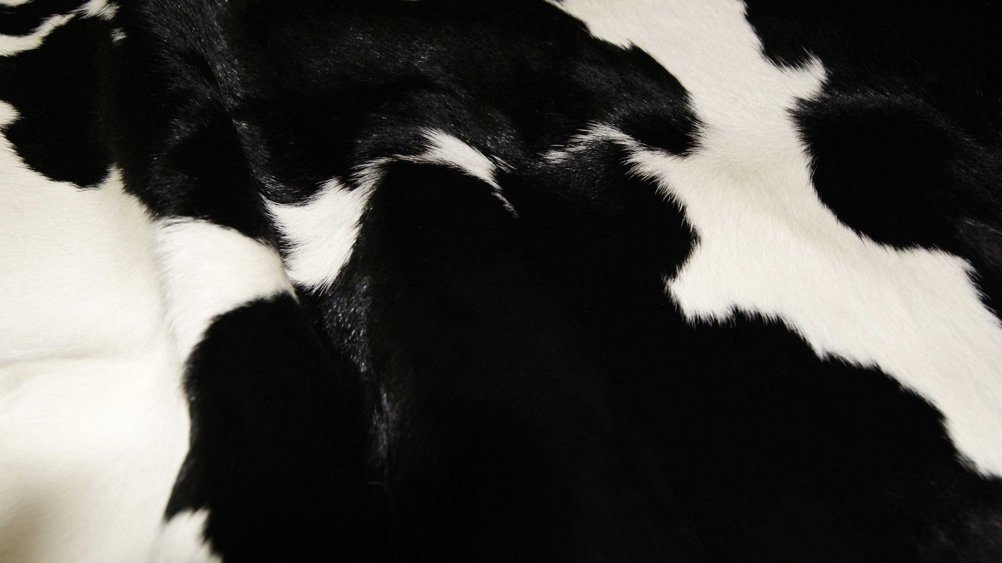Black And White Calfskin Area Rug - 24" x 36"