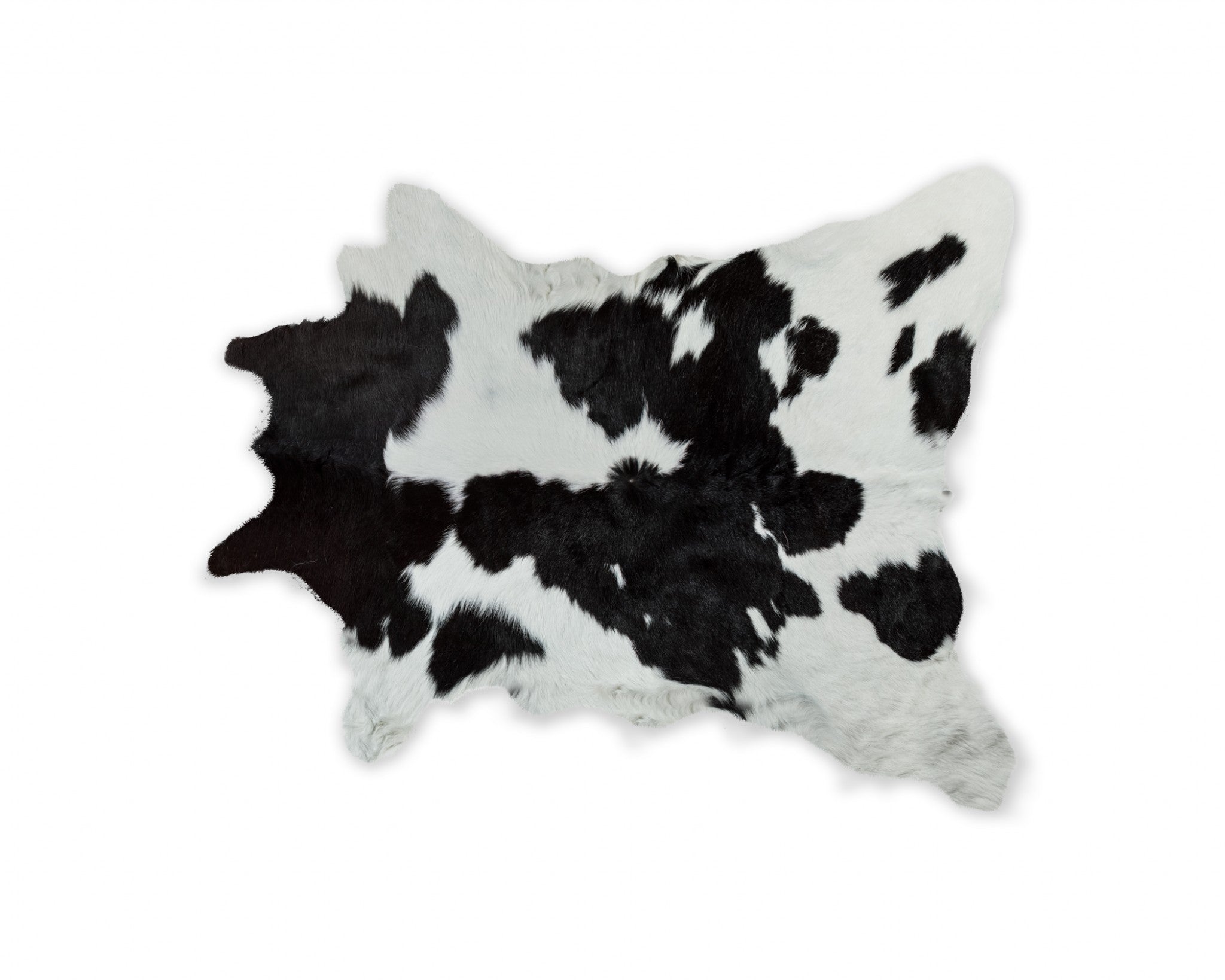 Black And White Calfskin Area Rug - 24" x 36"