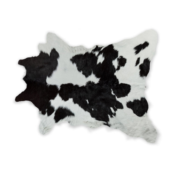 Black And White Calfskin Area Rug - 24" x 36"