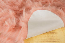 Dusty Rose Faux Sheepskin Area Rug - 24