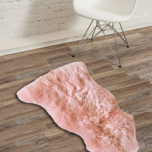 Pink Single Sheepskin Area Rug - 24" x 36" x 1.5"