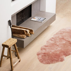Pink Double Sheepskin Area Rug - 24" x 72" x 2"
