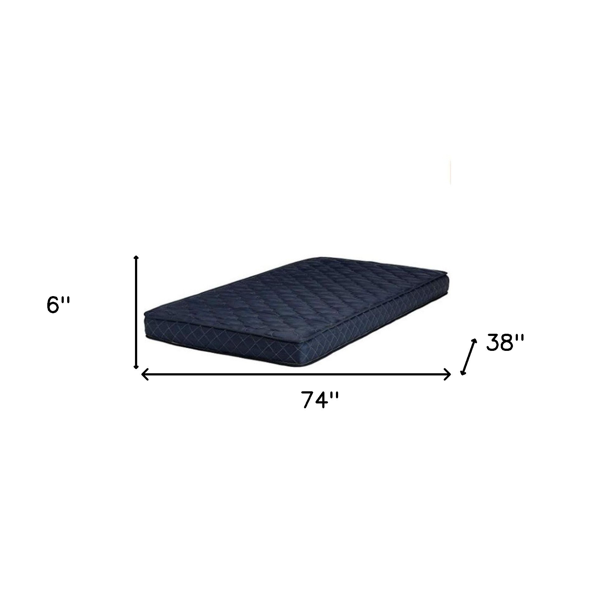 6" Navy Blue Twin Memory Foam Waterproof Mattress