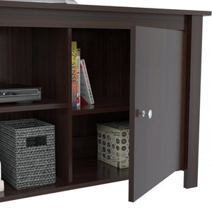 Espresso Finish Wood Media Center And Tv Stand