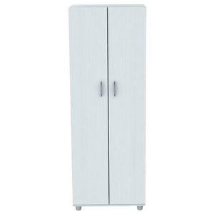 White Finish Wood Storage Cabinet With Two Doors