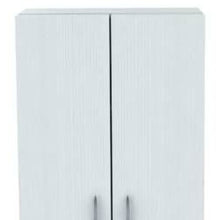 White Finish Wood Storage Cabinet With Two Doors