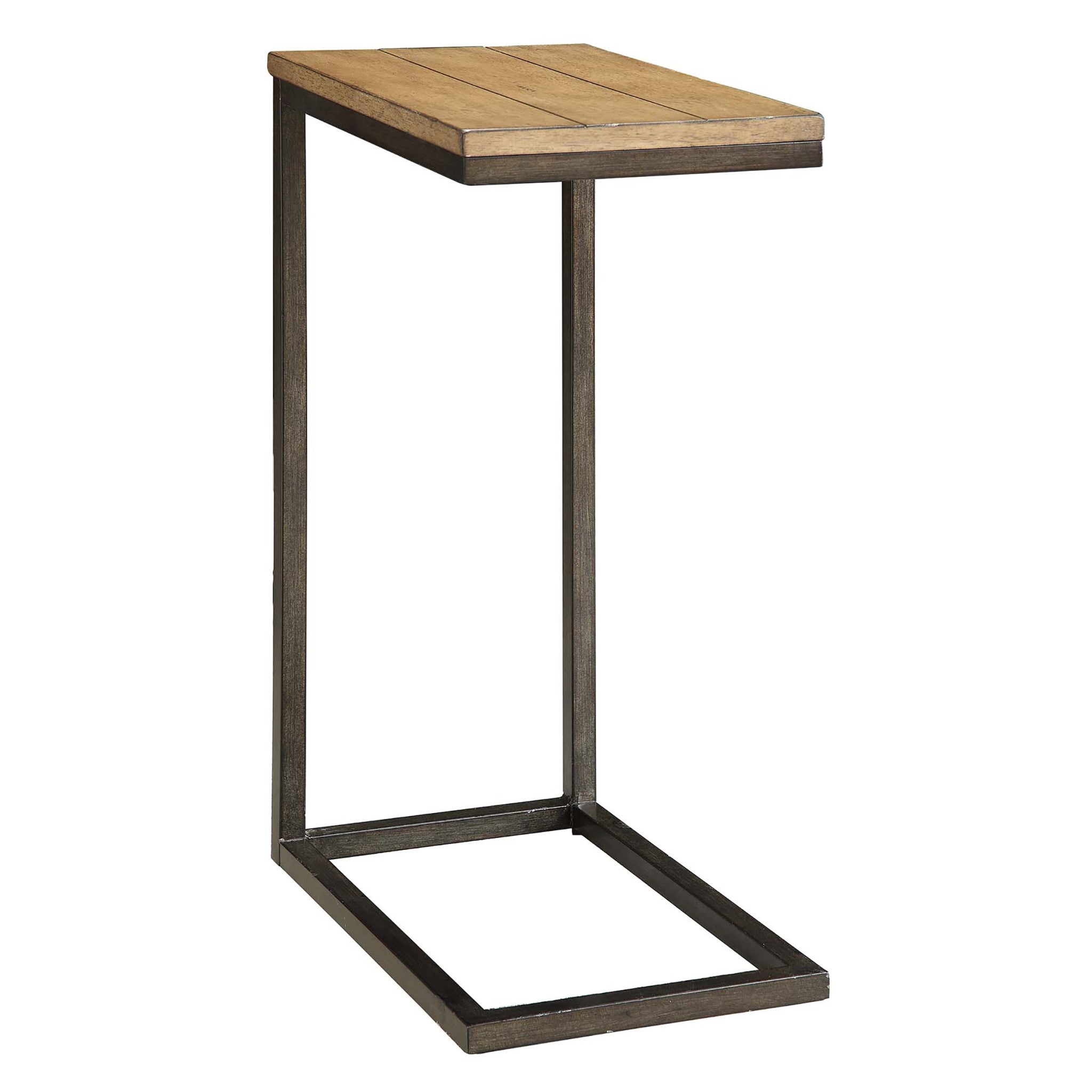 Black And Oak Solid Wood Rectangular End Table 25"