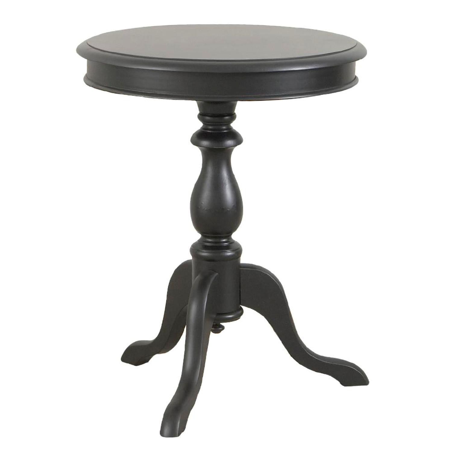 25" Black Manufactured Wood Round End Table