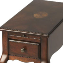 Cherry Brown Solid And Wood Rectangular End Table With Drawer 25