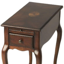 Cherry Brown Solid And Wood Rectangular End Table With Drawer 25