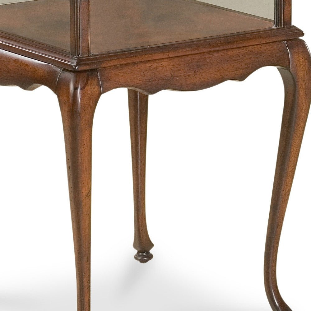 Dark Brown Glass Rectangular End Table 25"