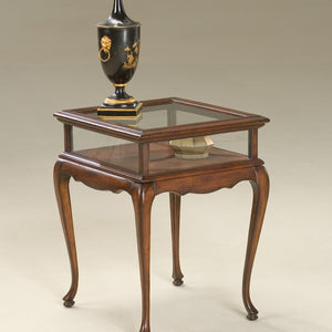 Dark Brown Glass Rectangular End Table 25"