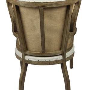 25" Natural Polyester Blend Solid Color Arm Chair