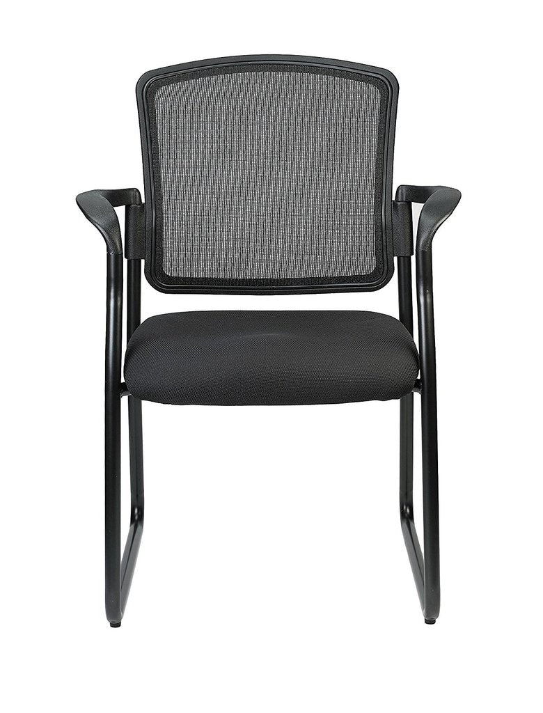 Black Mesh Fabric Guest Chair 25.5" x 23.5" x 35.5"
