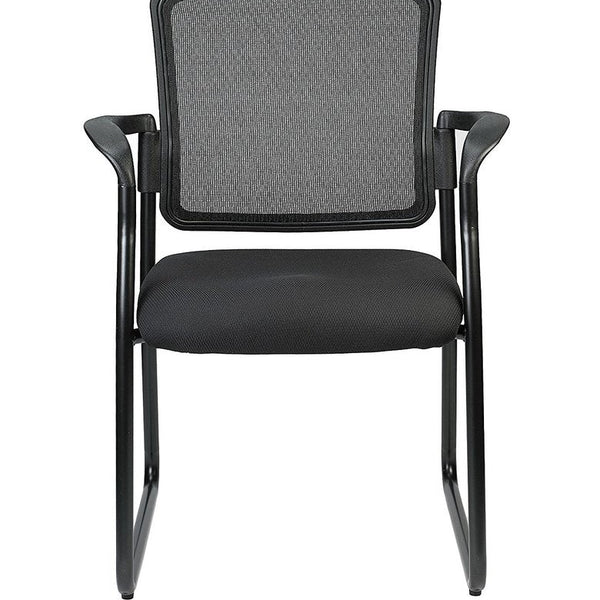 Black Mesh Fabric Guest Chair 25.5" x 23.5" x 35.5"