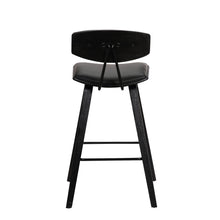26” Black Faux Leather Mid Century Modern Bar Stool