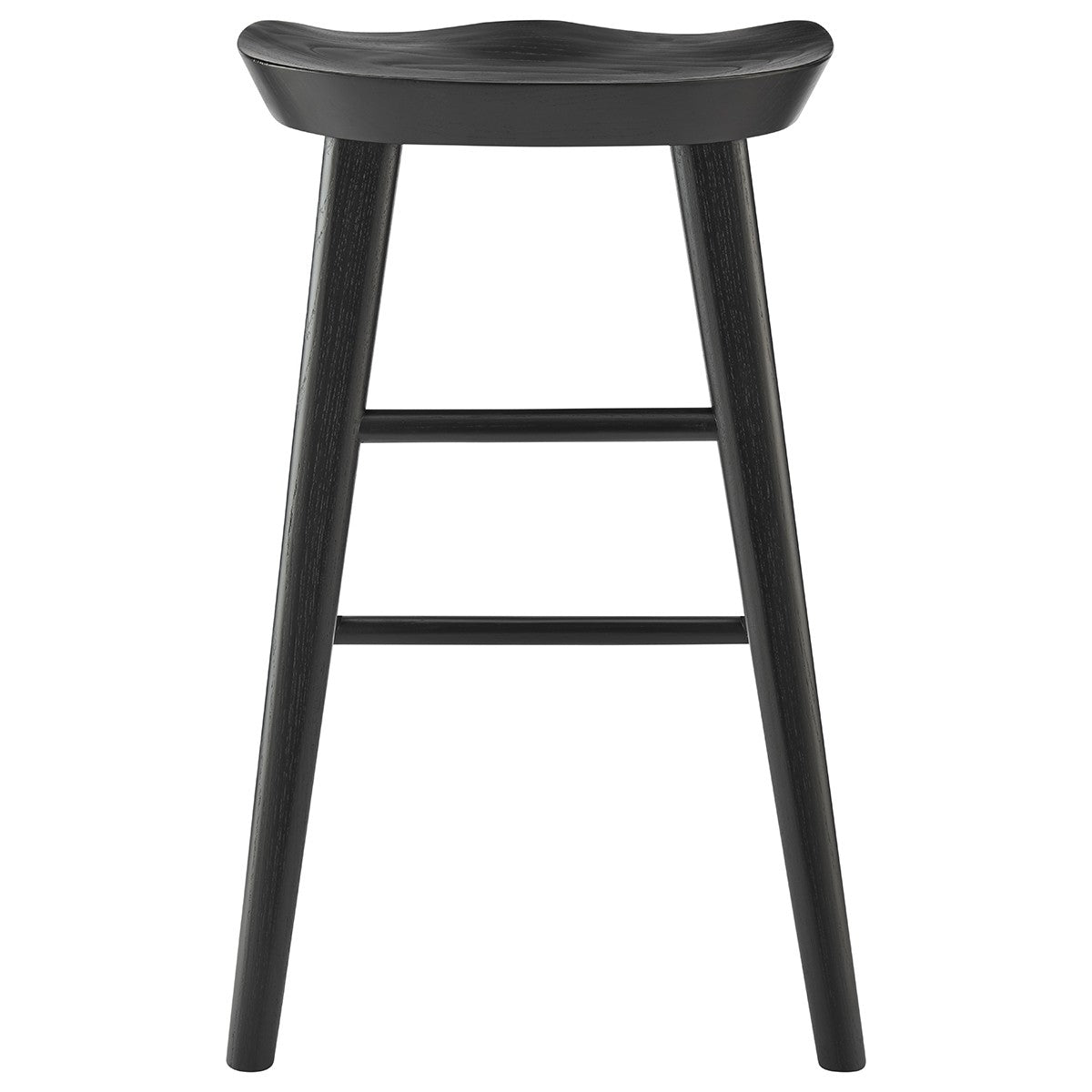 26" Black Solid Wood Counter Stool