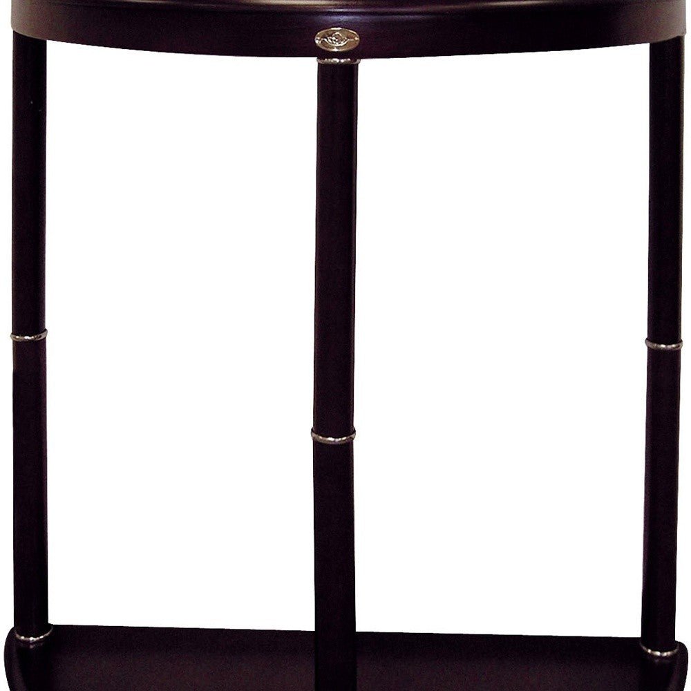26" Dark Brown Manufactured Wood Half Circle End Table