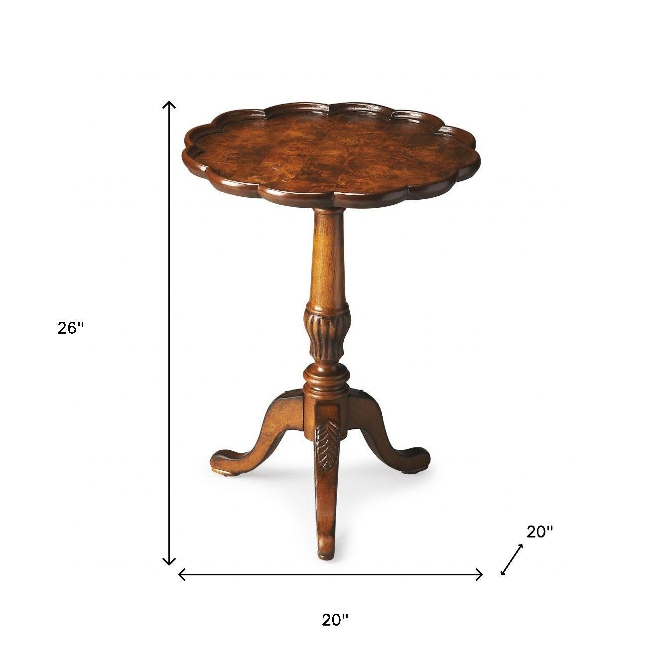26" Medium Brown And Olive Ash Manufactured Wood Round End Table