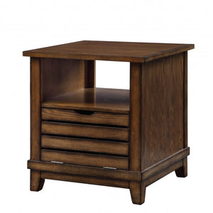 26" Oak Manufactured Wood Square End Table