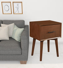 Brown Wood End Table With Drawer 27