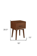 Brown Wood End Table With Drawer 27