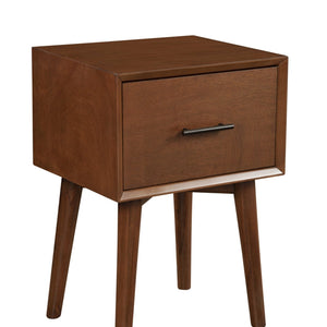 Brown Wood End Table With Drawer 27"