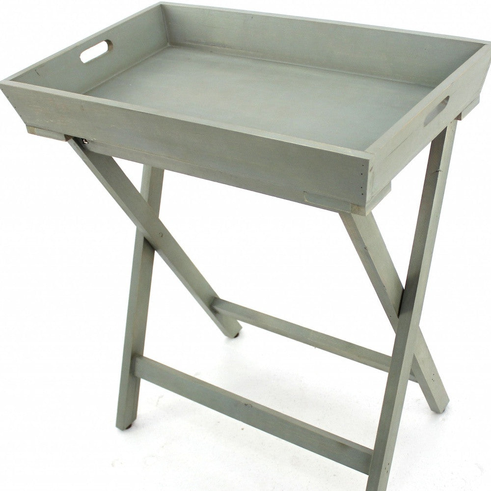 15.5 X 26 X 30 Gray Light Blue Wooden - Serving Table