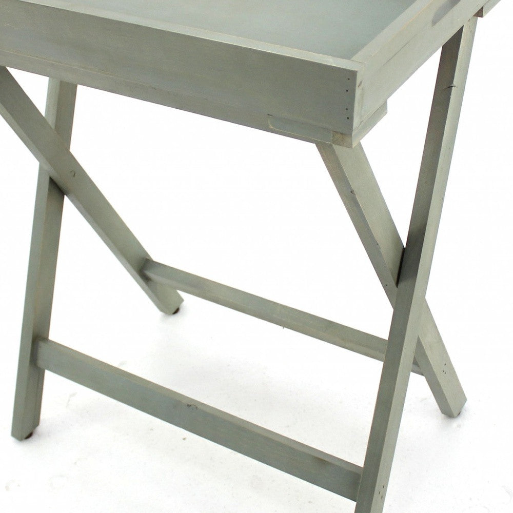 15.5 X 26 X 30 Gray Light Blue Wooden - Serving Table
