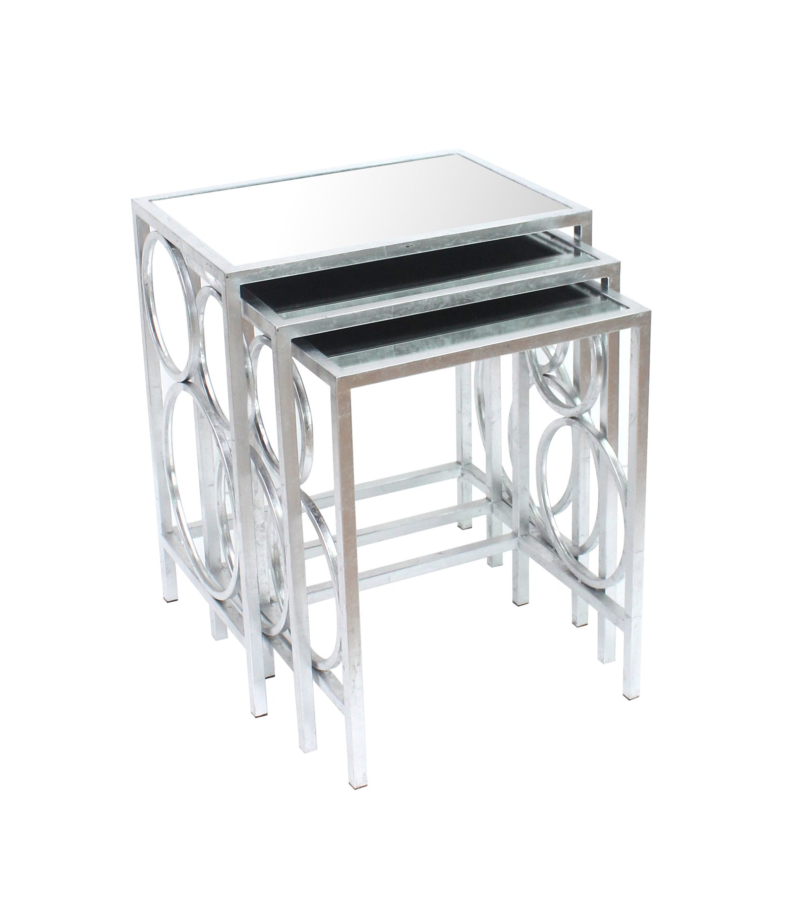Silver 3 Piece Nesting Table Set