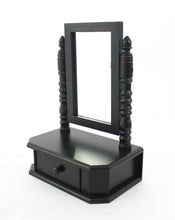 8.5 X 14 X 20 Black Traditional Drawer  Table Mirror