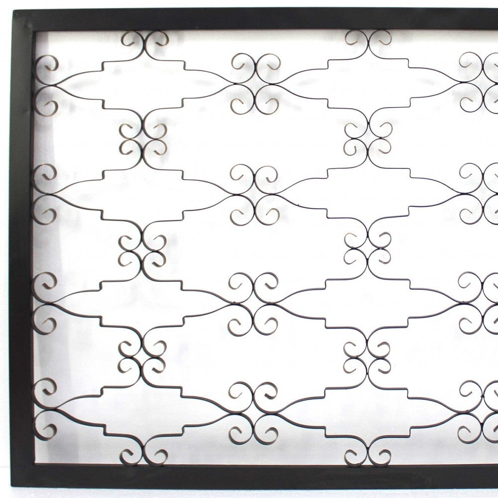 63.25 X 43.13 X 1 Black Wooden Framed Metal - Wall Decor