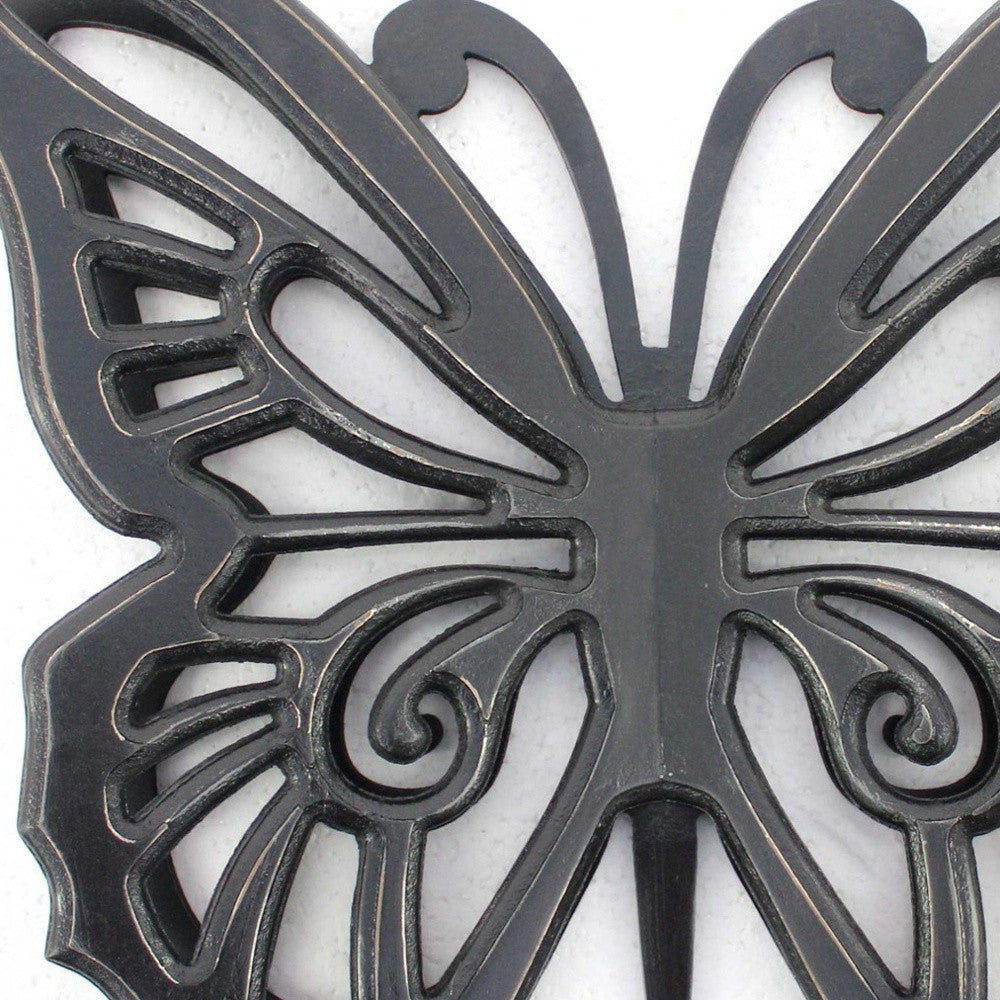 18.5" X 23.25" X 4.25" Black Rustic Butterfly Wooden  Wall Decor