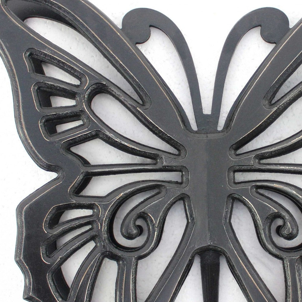 18.5" X 23.25" X 4.25" Black Rustic Butterfly Wooden  Wall Decor