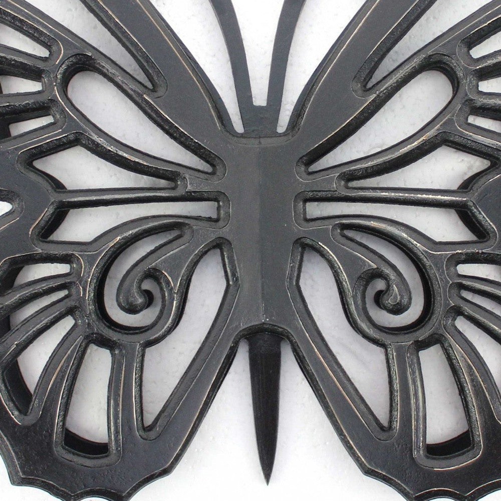18.5" X 23.25" X 4.25" Black Rustic Butterfly Wooden  Wall Decor