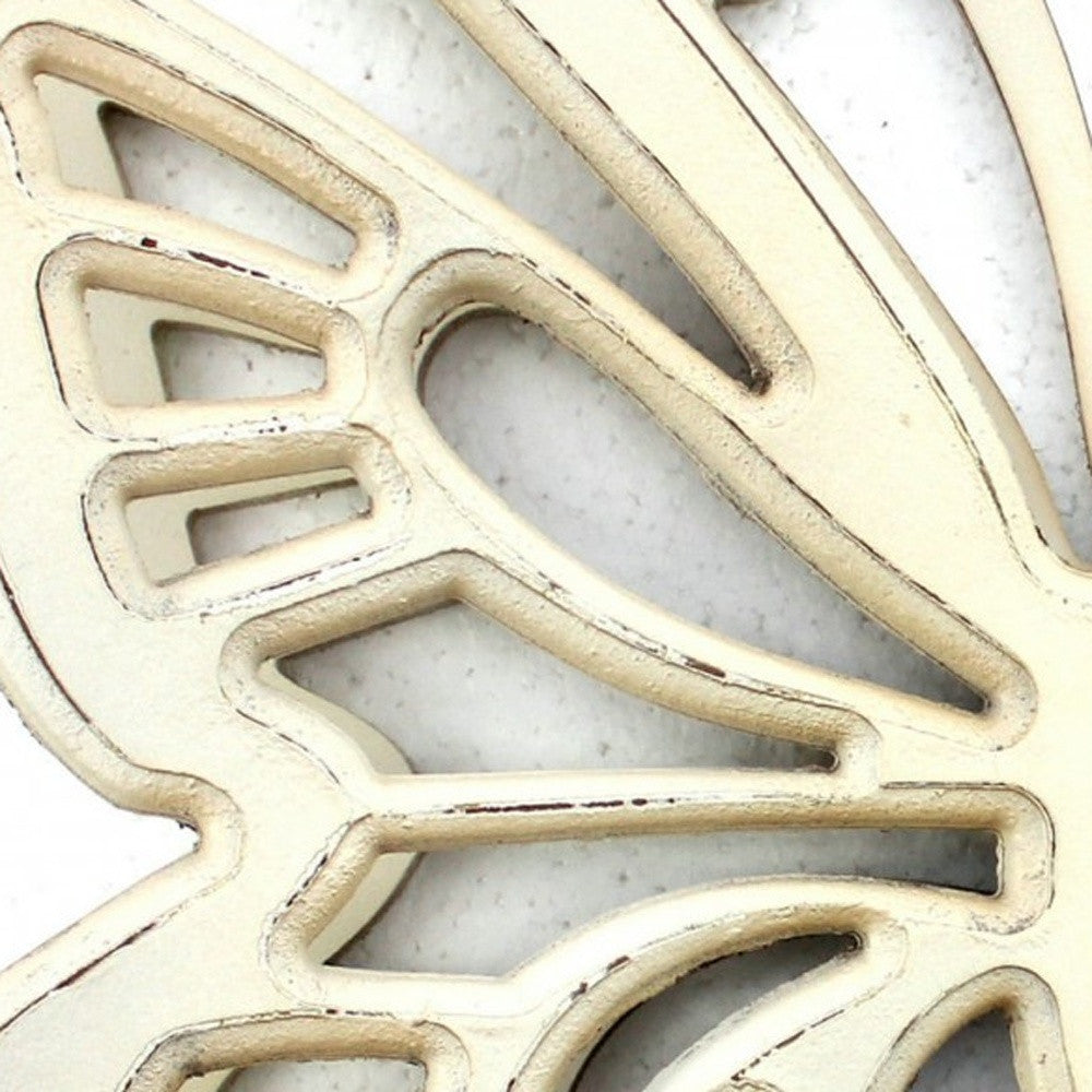 18.5" X 23" X 4" Gray Rustic Butterfly Wooden  Wall Decor