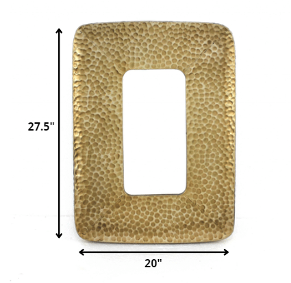 27.5 X 20 X 1.75 金色海岸風格鵝卵石化妝鏡