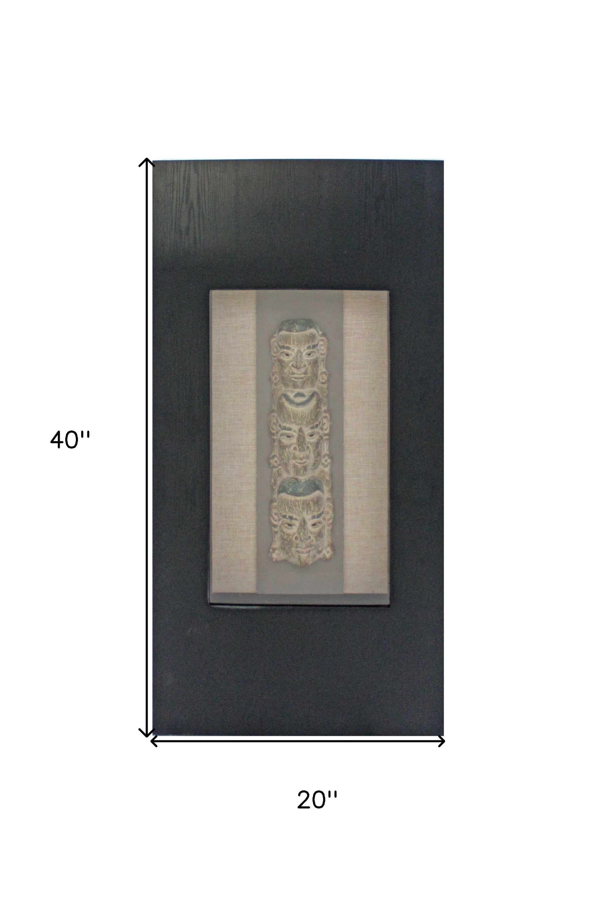 39.75 X 19.88 X 2.63 Black & Brown Facial-Makeup Patterned Plaque - Wall Decor