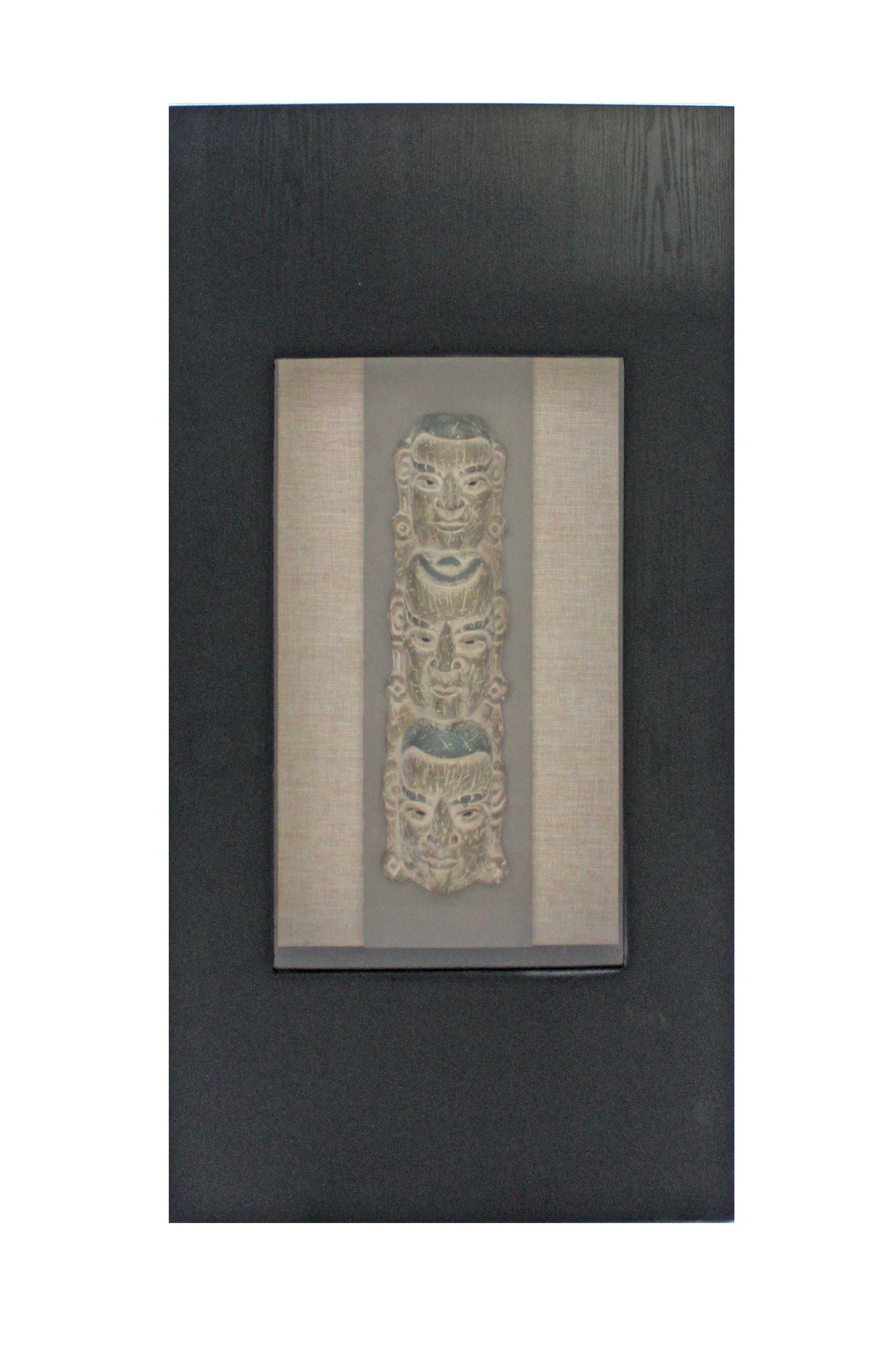 39.75 X 19.88 X 2.63 Black & Brown Facial-Makeup Patterned Plaque - Wall Decor
