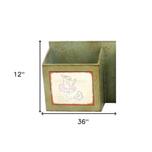 11.81 X 5.12 X 35.63 Green Rustic Horizontal - Newspaper & Magazine Rack