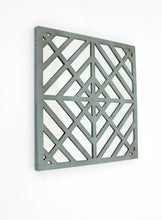 1,25 x 23,25 x 23,25 decoración de pared de madera cuadrada con espejo azul