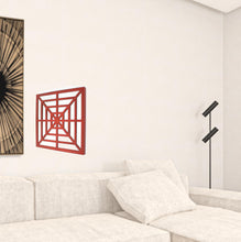 1,25 x 23,25 x 23,25 decoración de pared de madera cuadrada con espejo azul