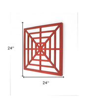 1,25 x 23,25 x 23,25 decoración de pared de madera cuadrada con espejo azul