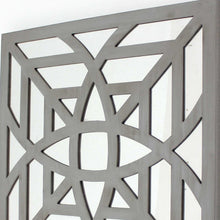 1,25 x 23,25 x 23,25 decoración de pared de madera cuadrada con espejo azul