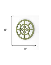 Redondo con espejo rústico verde de 15,5 x 15,5 - Decoración de pared de madera
