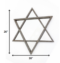 26 X 30 X 2 Silver Rustic Hexagram Wooden - Cosmetic Mirror