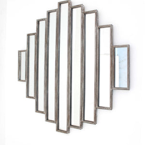 36 X 36 X 2 Silver Rustic Multi Mirrored Wall Sculpture