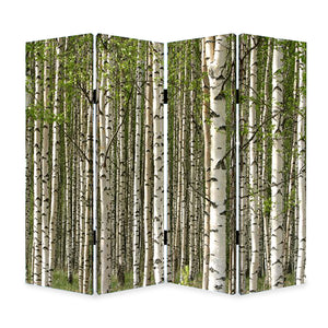 1" X 84" X 84" Multi Color Wood Canvas Prolific Forrest  Screen